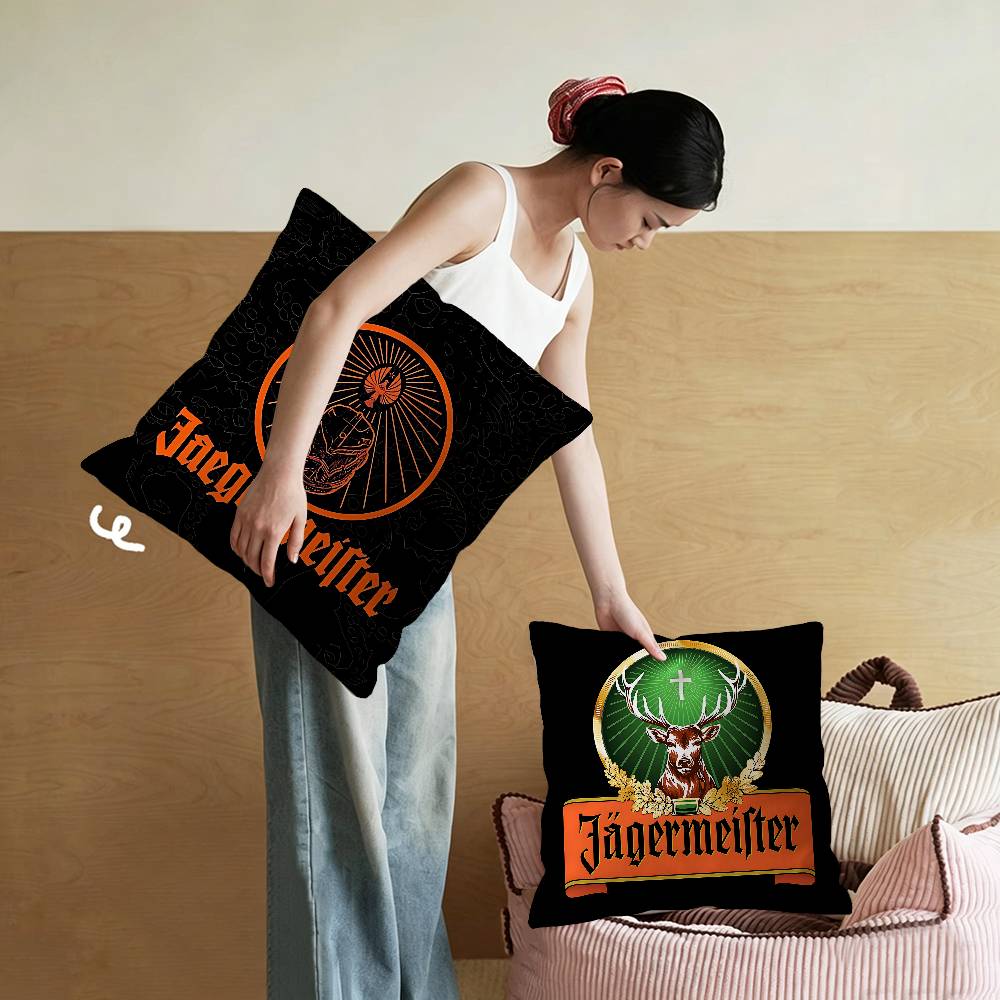 Home Textiles And Furnishing - J-Jagermeisteres ロゴ枕ギフトホームオフィス家具寝室ソファ車クッションカバーケース 45x45cm