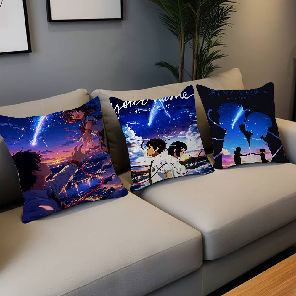 Your Home Textiles - クラシックアニメ「君の名は」枕アニメ枕ソファベッドヘッド枕カバークッションカバー45x45cmファッション