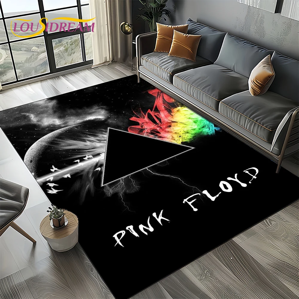 Home Textiles Sale - 3DピンクF-Floydロックバンドミュージックカーペットラグ、家庭用リビングルーム寝室ソファドアマット装飾、子供用プレイエリアラグ滑り止めフロアマット