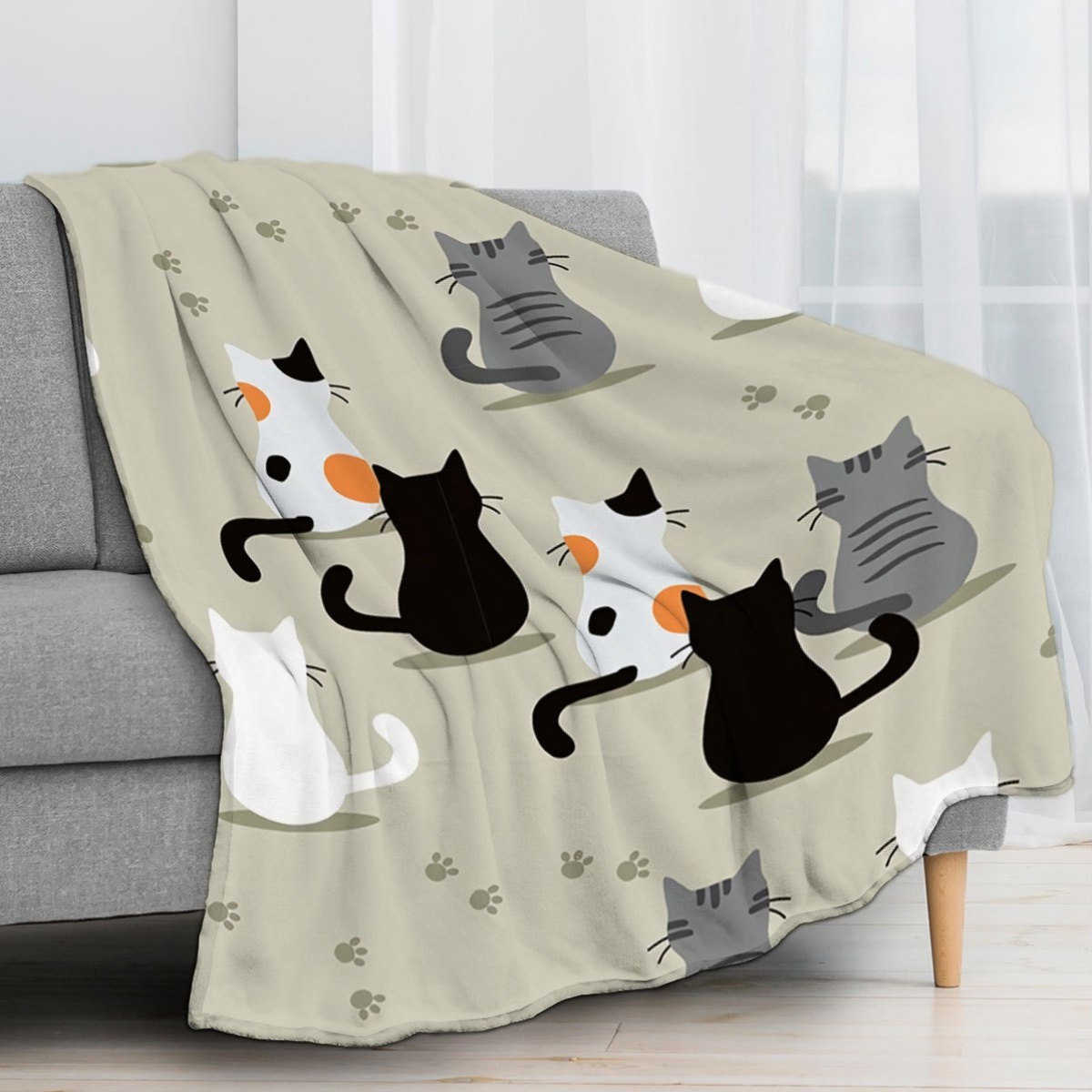 Your Home Textiles - 猫柄のブランケットでご自宅に暖かさを。 家族や友人への素晴らしい贈り物になります