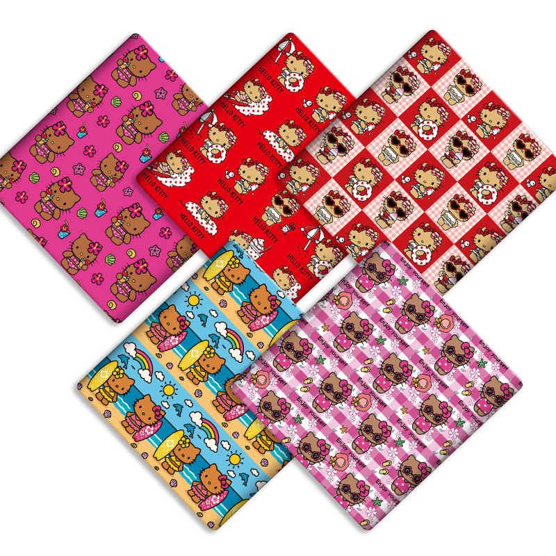 Hot Home Of Textiles - サンリオホットファブリック 140x50CM 綿生地 パッチワーク生地 キッズ ホームテキスタイル