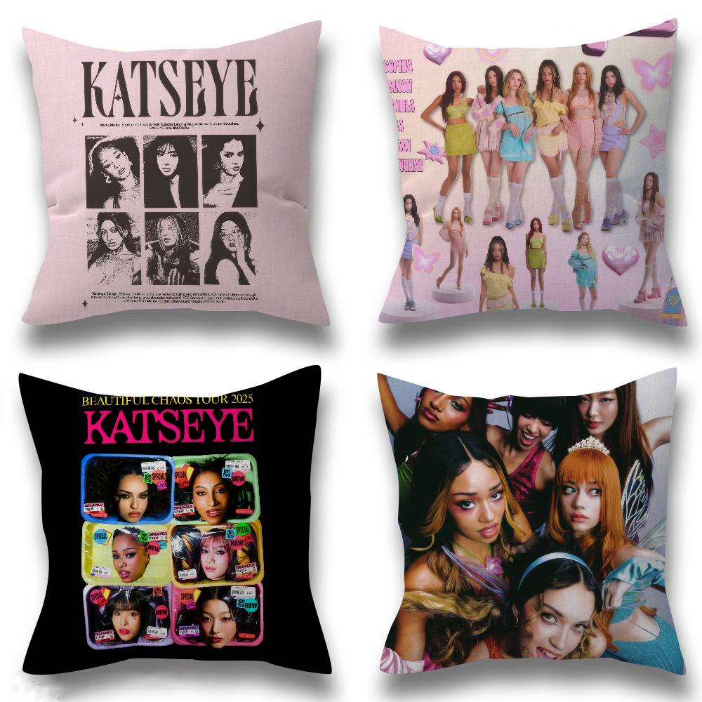 Hot Home Of Textiles - Kpop ホットガール K-KATSEYE 枕カバー 寝室やリビングルームのソファ用装飾クッションカバー