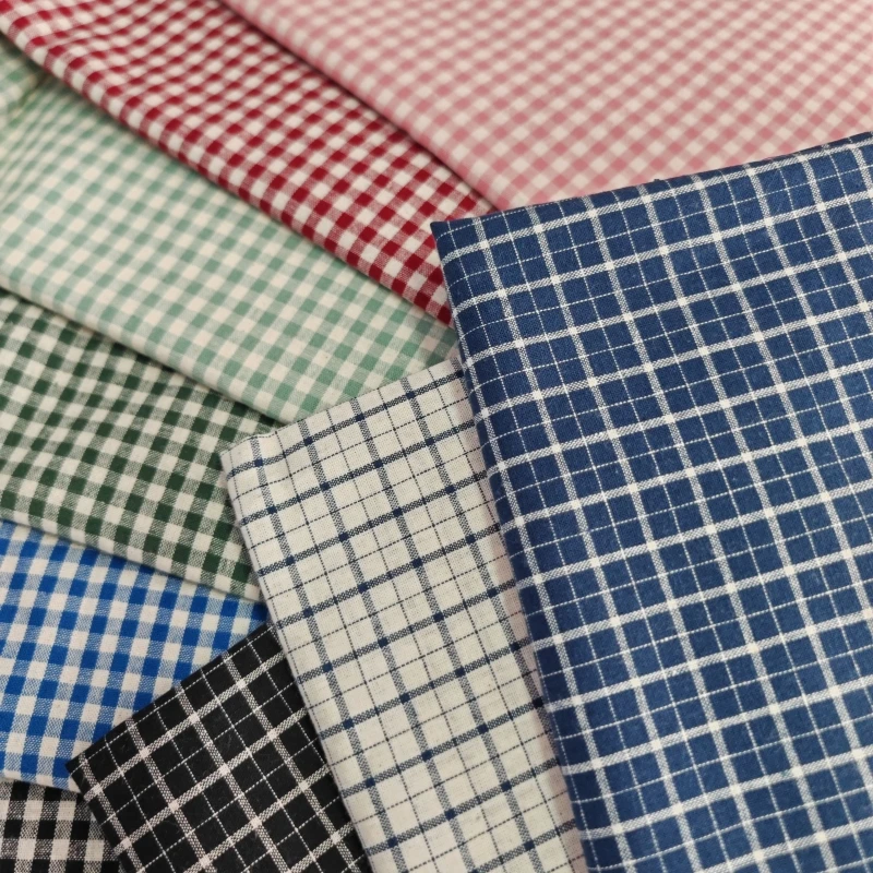 Linum Home Textiles - 140x50cm ヴィンテージレトロリネン生地テーブルクロスドレス素材グリッドストライプコットン家庭用幼稚園活動装飾用