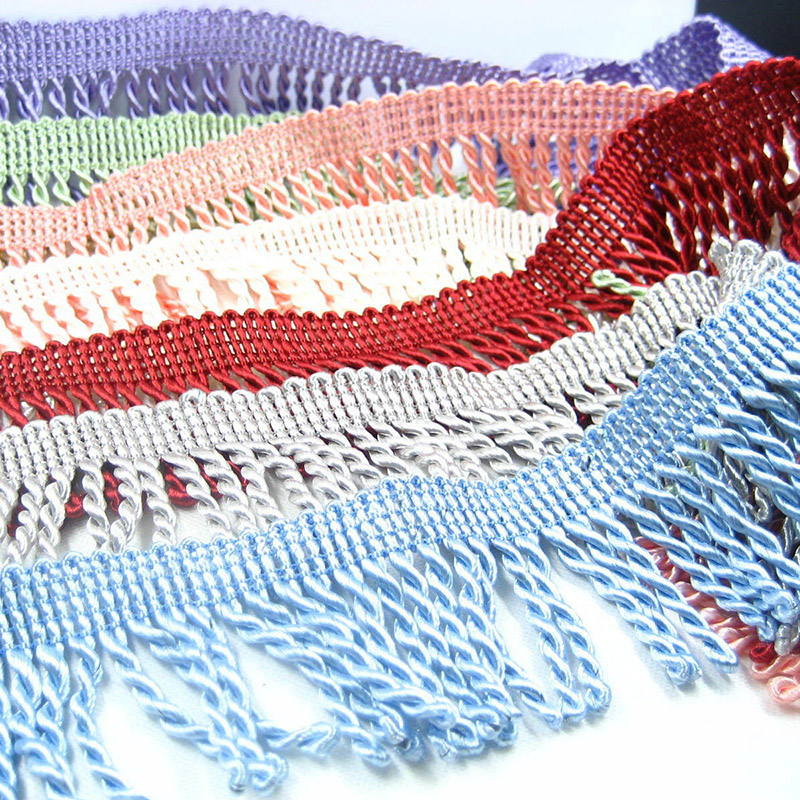 Home.Textiles Cushion - 手編みのタッセルトリムロープ,レースのフリンジ,ソファクッション,バッグ,装飾アクセサリー,8cm, 11 m