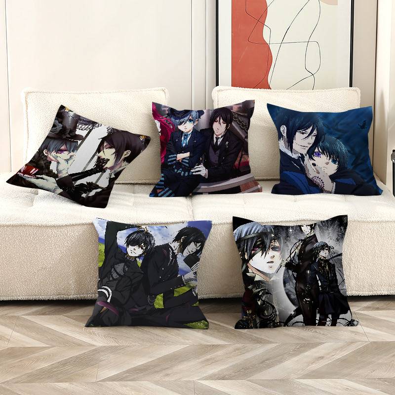 Home Textiles And Furnishing - マンガシリーズ黒執事枕ギフトホームオフィス家具寝室ソファ車クッションカバーケース45x45cm