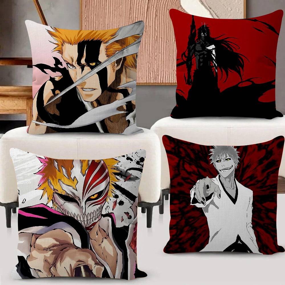 Hot Home Of Textiles - 人気アニメ「BLEACH」イチゴ柄枕カバー、ソファ装飾、車、オフィス、部屋用プリントクッションカバー、装飾および保護カバー