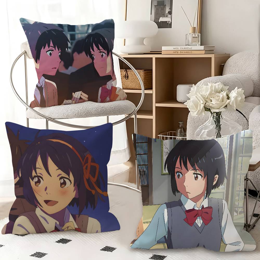 Your Home Textiles - 1個入り クラシックアニメ「君の名は。」枕カバー ファッションスクエア枕カバー 寝室 ソファ ルーム