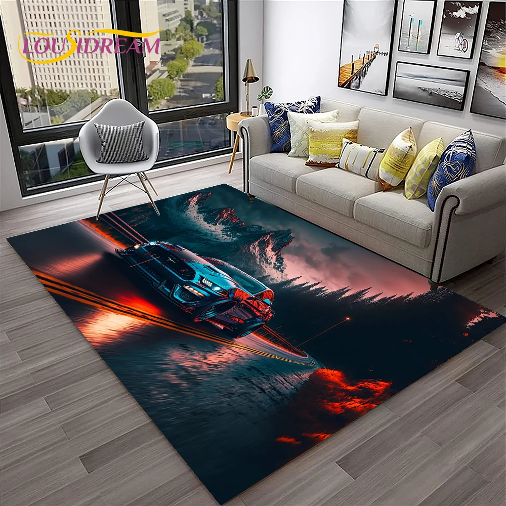 Home Textiles Sale - クラシックフォード GTR マスタングカーカーペットラグ、家庭用リビングルーム、ベッドルーム、ソファ、オートバイドアマット装飾、エリアラグ、滑り止めフロアマット