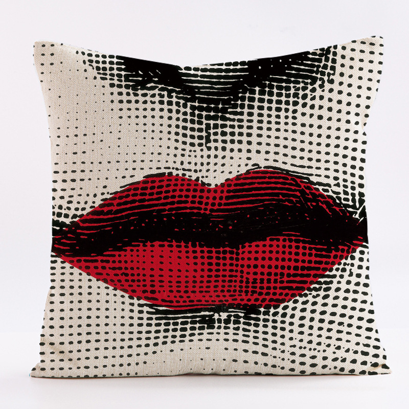 抽象的な北欧風フェイシャルパターンのプリント入りショートプラ - Home.Textiles Cushion のレビューと価格