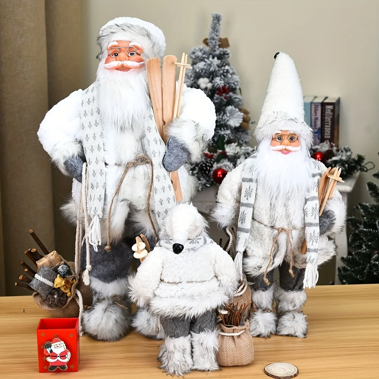 青と白のサンタクロース、クリスマスプレゼント、新年の贈り物、 - Home Textiles And Furnishing のレビューと価格