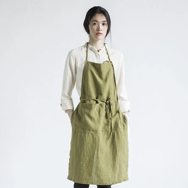 100%ピュアリネンエプロン 無地 セラミックアートエプロン - Linum Home Textiles のレビューと価格