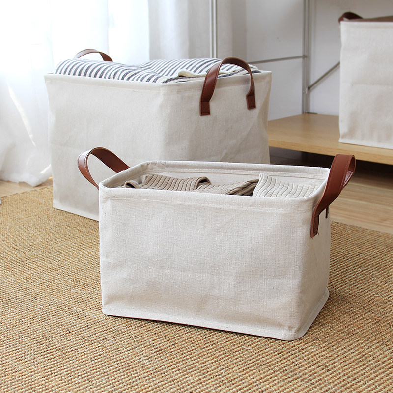 シンプルなスタイルの純色ホーム収納バスケット日本製コットンリ - Linum Home Textiles のレビューと価格