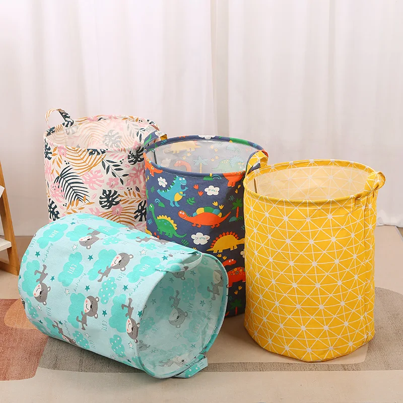 コットンリネンプリントランドリーバスケットポータブル折りたた - Linum Home Textiles のレビューと価格