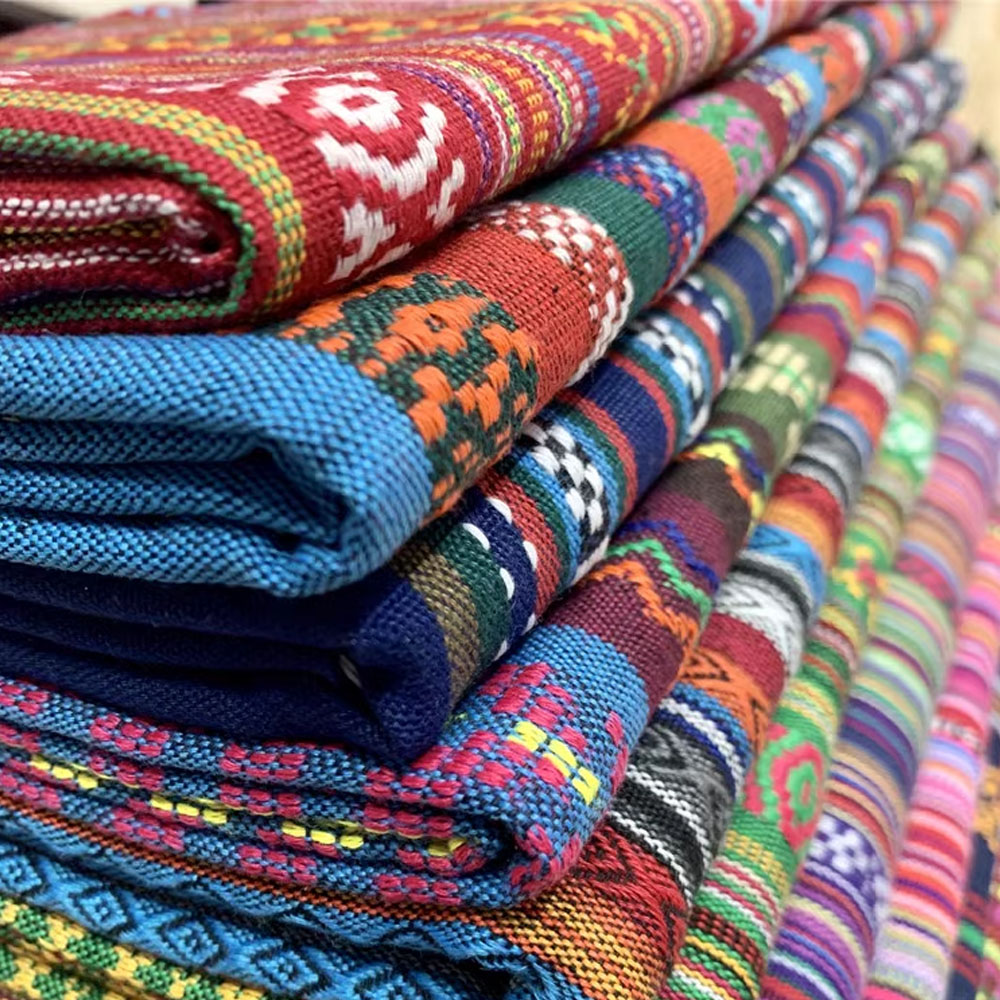 エスニックバッグカーテンコットンリネン生地ホームテキスタイル - Linum Home Textiles のレビューと価格
