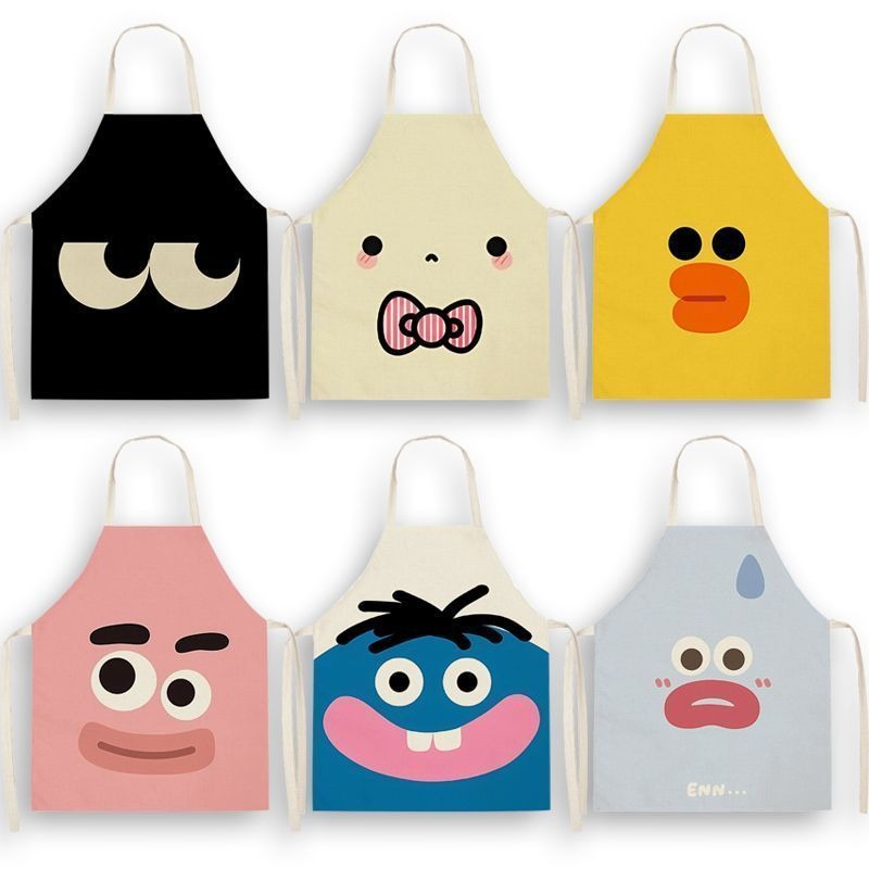 かわいい漫画生地ノースリーブホームエプロン絵画防汚防汚エプロ - Linum Home Textiles のレビューと価格