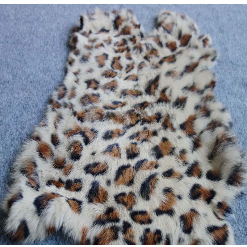 1pc自然本物のウサギの毛皮ヒョウ柄販売全体ピースふわふわウ - Home Textiles Sale のレビューと価格