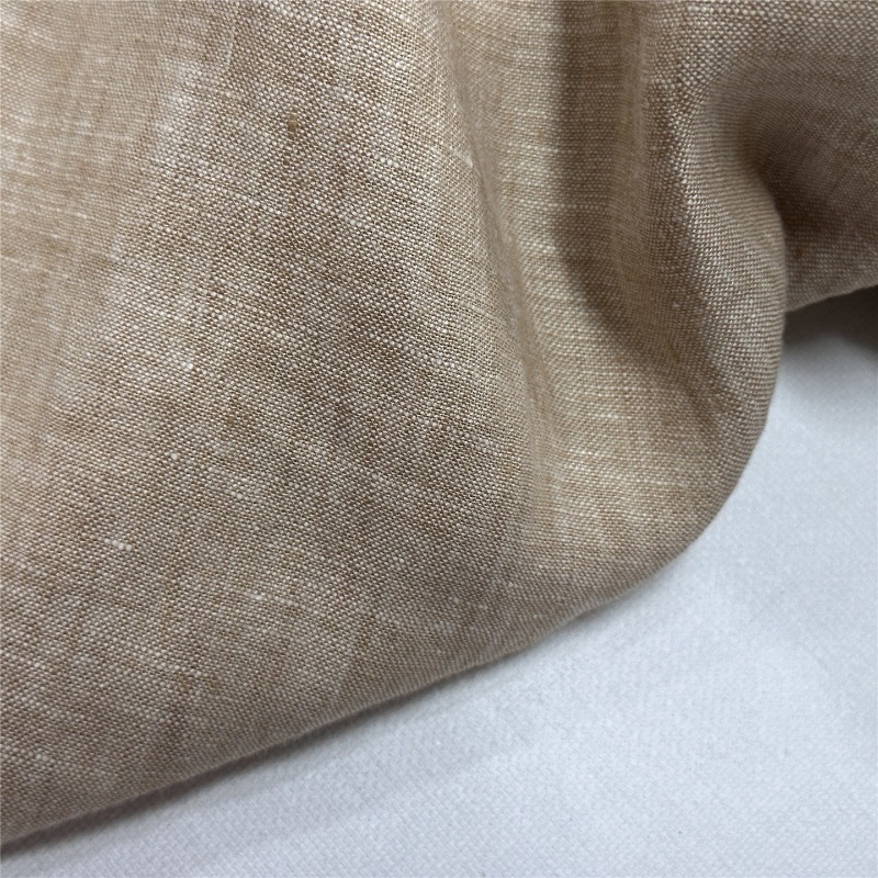 ライトブラウンの純粋なリネン生地中国風抗菌天然ローブアパレル - Linum Home Textiles のレビューと価格