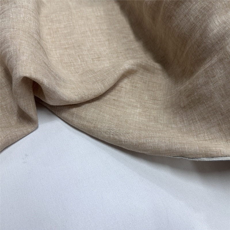ライトブラウンの純粋なリネン生地中国風抗菌天然ローブアパレル - Linum Home Textiles のレビューと価格