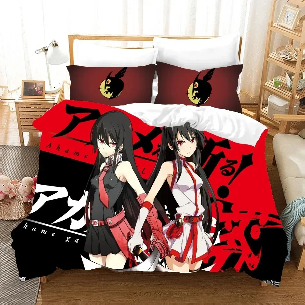 アニメアカメが斬る寝具セットプリント布団カバー枕カバーシング - Home Textiles Bedding のレビューと価格