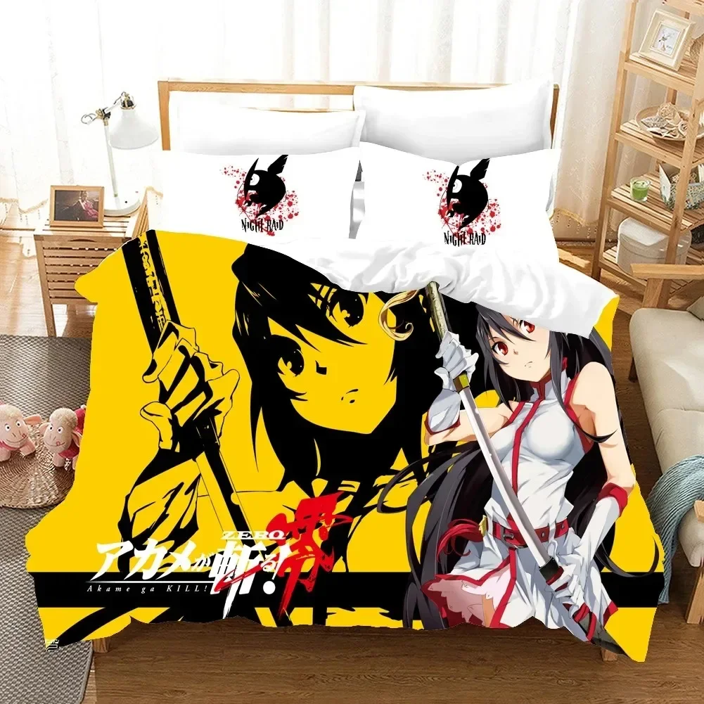 アニメアカメが斬る寝具セットプリント布団カバー枕カバーシング - Home Textiles Bedding のレビューと価格