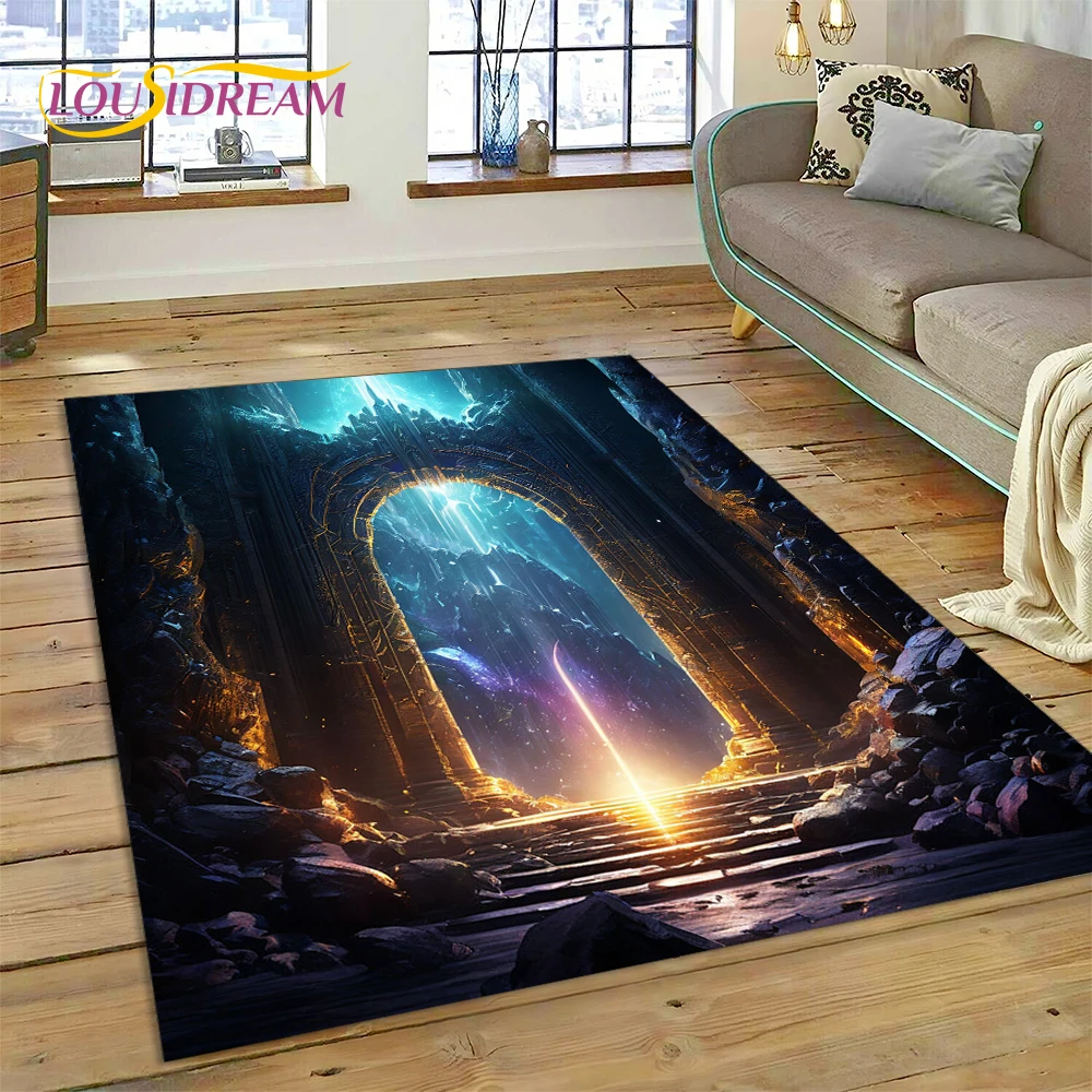 イリュージョン神の神殿のドアゲートカーペットラグ、リビングル - Home Textiles Sale のレビューと価格