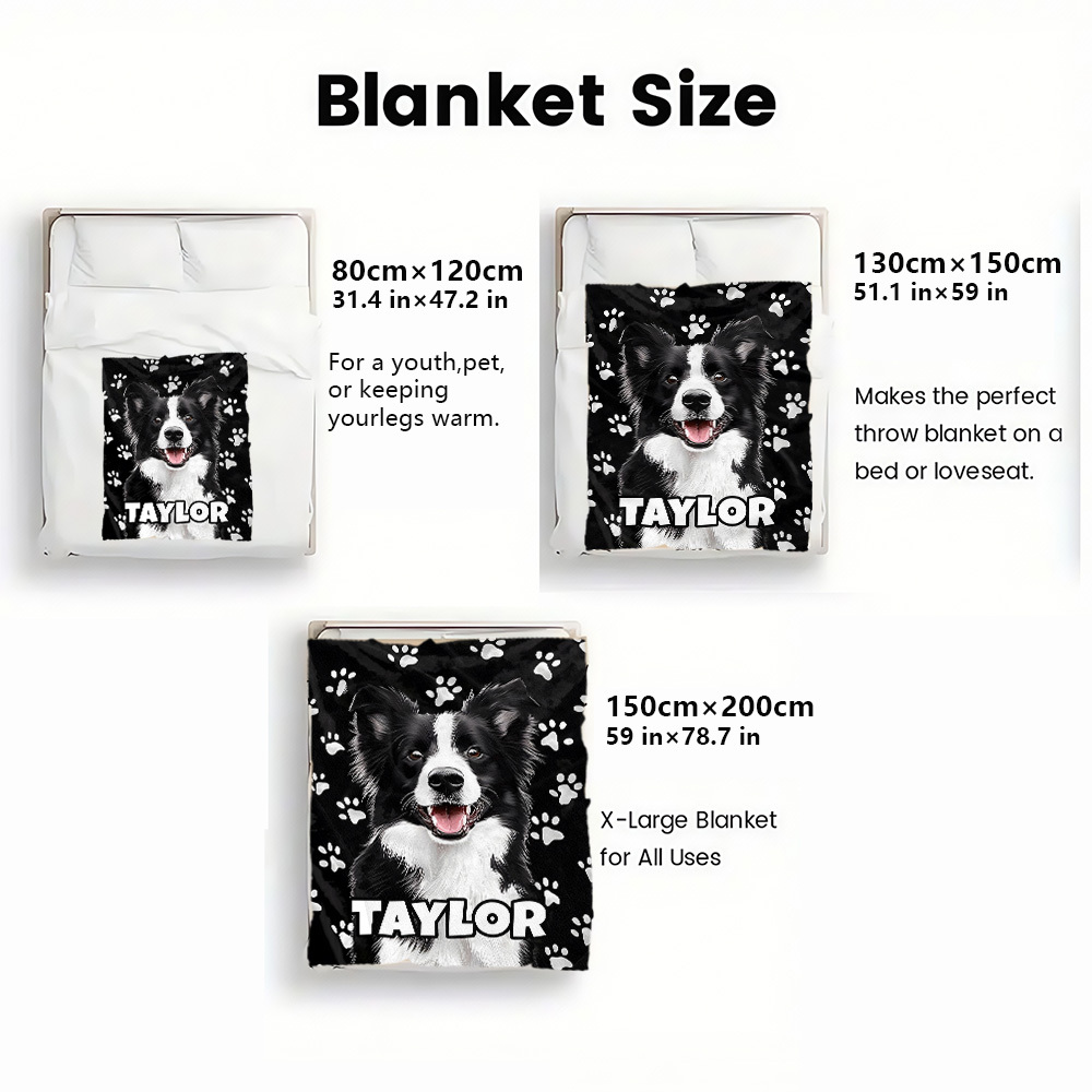 1ピースボーダーコリー柄、爪模様入り、名前をカスタマイズでき - Home Textiles And Furnishing のレビューと価格