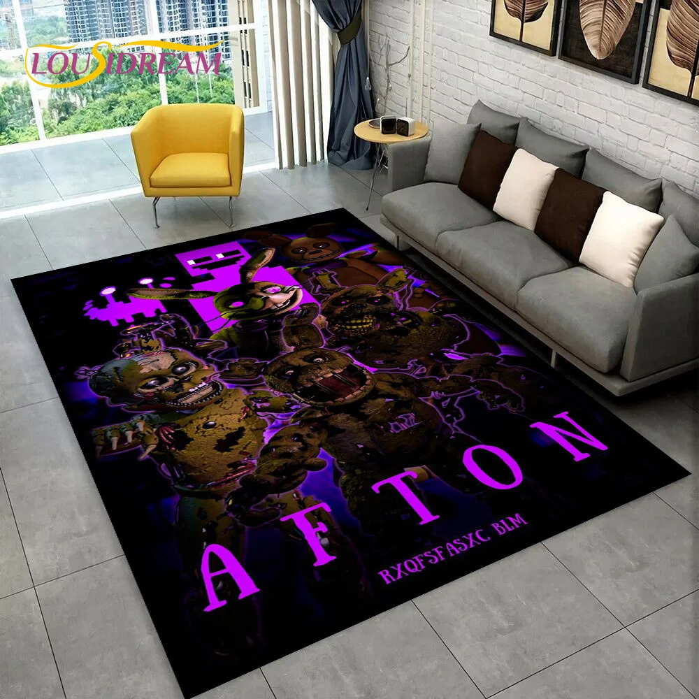 ホラーゲームFNAFフレディ映画カーペットラグ、家庭用リビン - Home Textiles Sale のレビューと価格