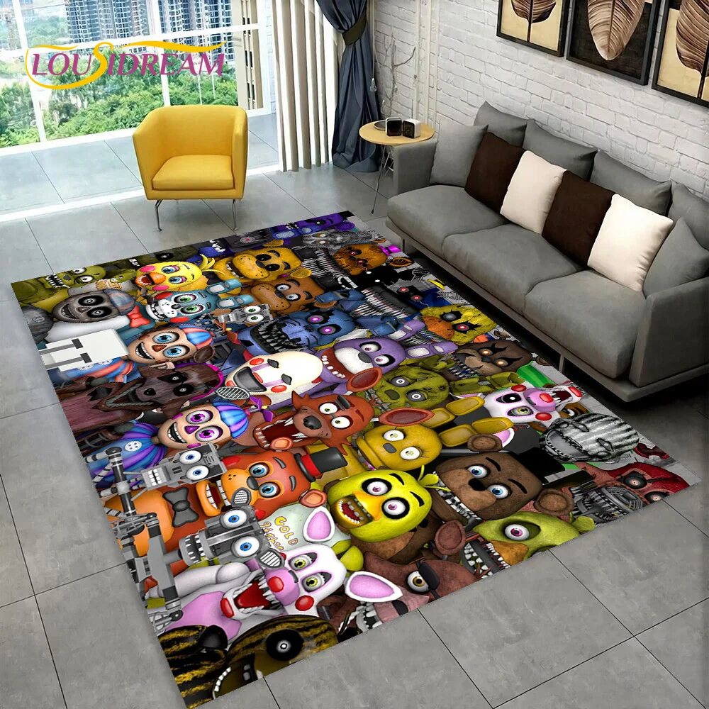 ホラーゲームFNAFフレディ映画カーペットラグ、家庭用リビン - Home Textiles Sale のレビューと価格