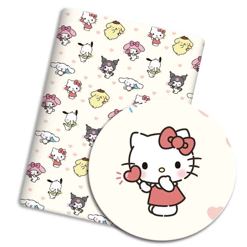 ホットサンリオ生地漫画柄140x50cm生地パッチワークティ - Hot Home Of Textiles のレビューと価格