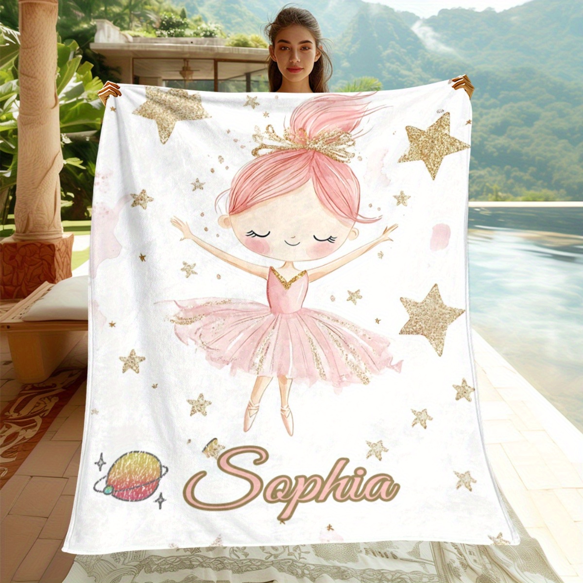 カスタマイズされた名前入りバレエガールブランケット - 軽量 - Home Textiles And Furnishing のレビューと価格