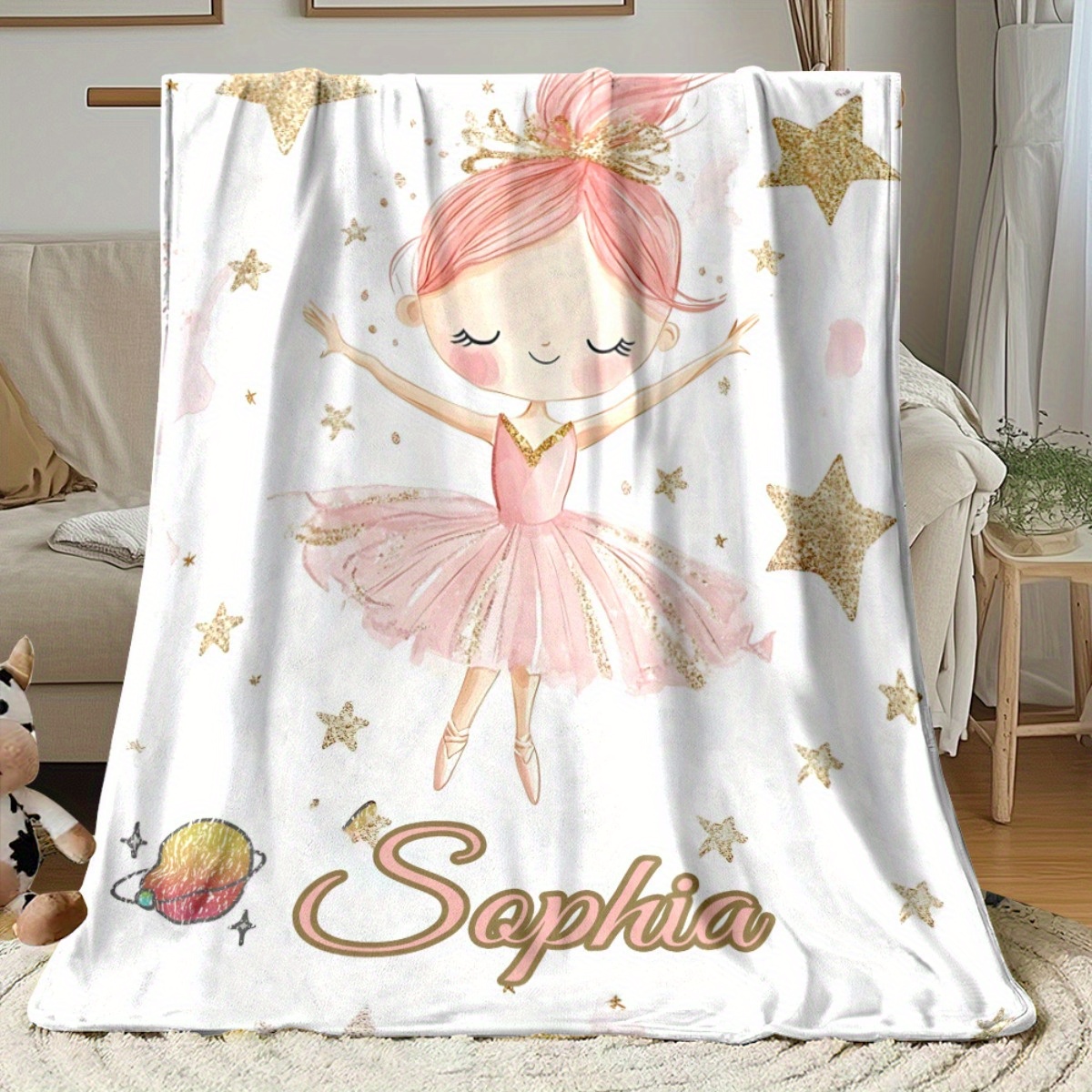 カスタマイズされた名前入りバレエガールブランケット - 軽量 - Home Textiles And Furnishing のレビューと価格