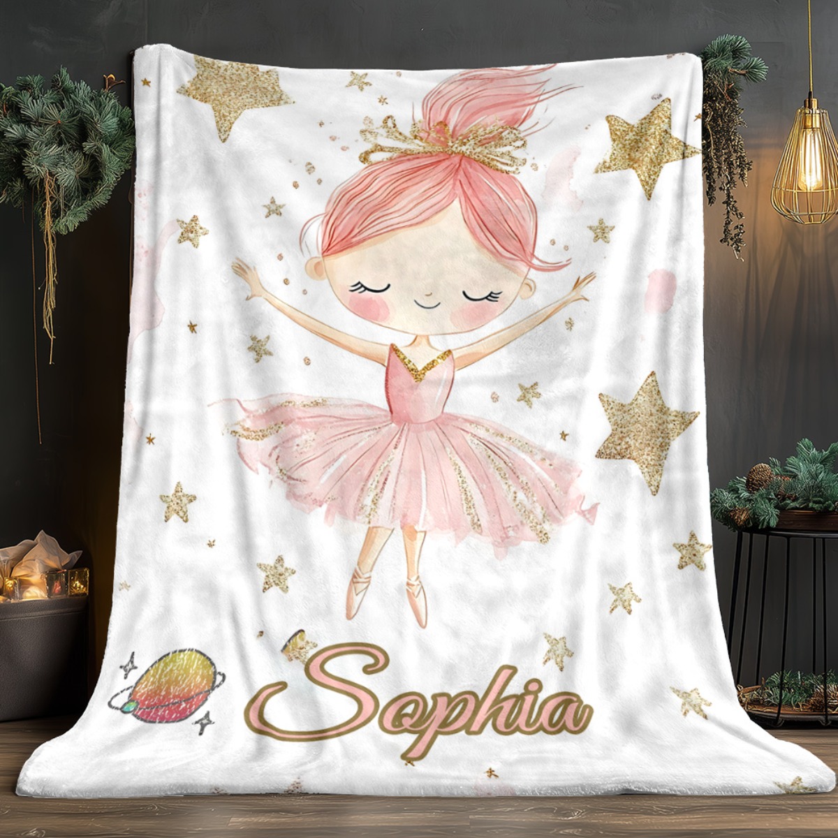 カスタマイズされた名前入りバレエガールブランケット - 軽量 - Home Textiles And Furnishing のレビューと価格