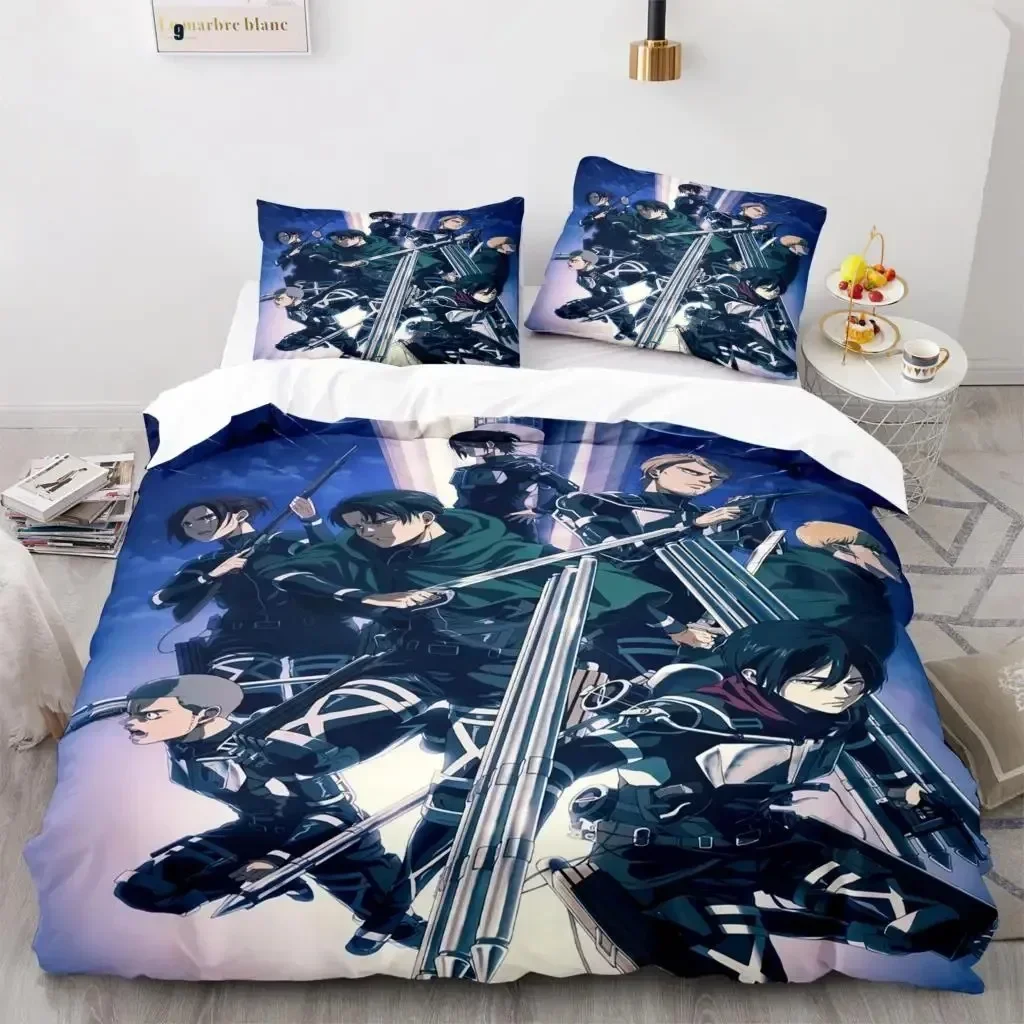 アニメ「進撃の巨人」ホームテキスタイルプリントベッドセット、 - Home Textiles Bedding のレビューと価格