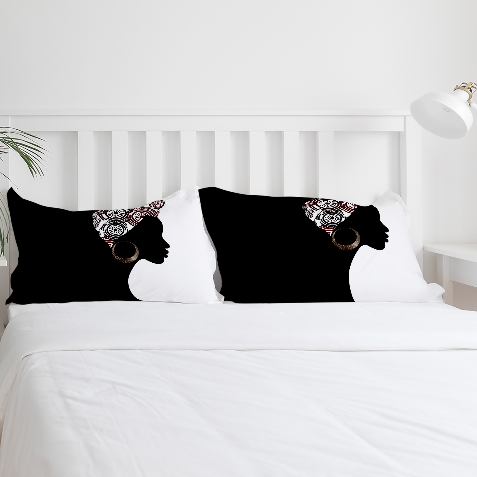 黒人女性黒白寝具セット3点 男の子女の子布団カバー枕カバー子 - Home Textiles Bedding のレビューと価格