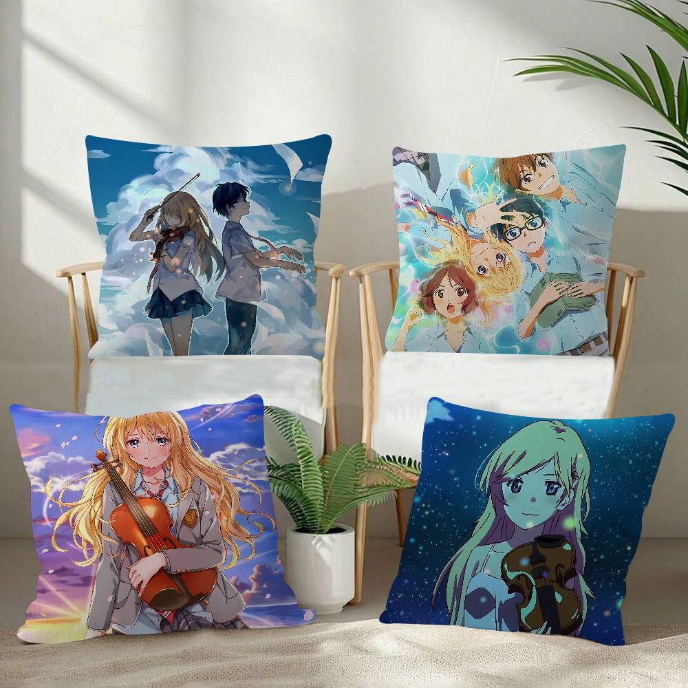 アニメ「四月は君の嘘」ミニ45*45cmクッションカバー枕カ - Your Home Textiles のレビューと価格