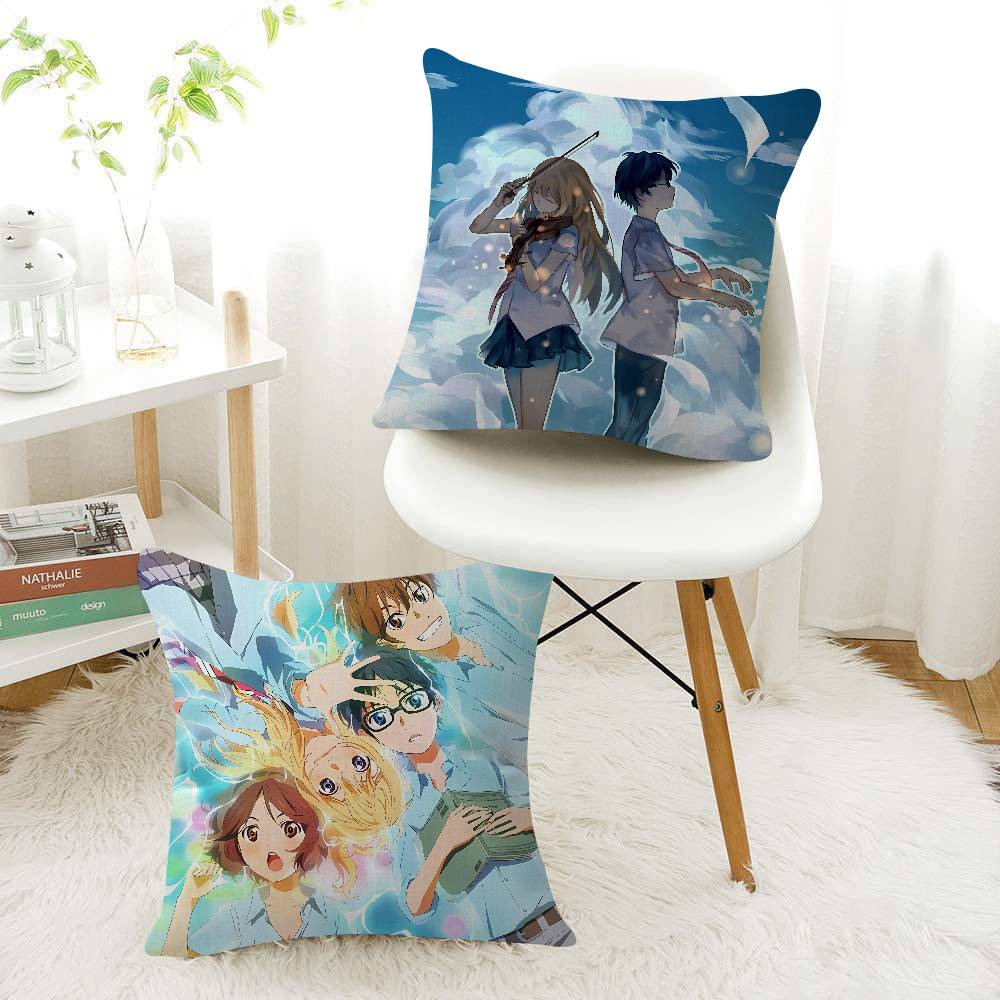 アニメ「四月は君の嘘」ミニ45*45cmクッションカバー枕カ - Your Home Textiles のレビューと価格