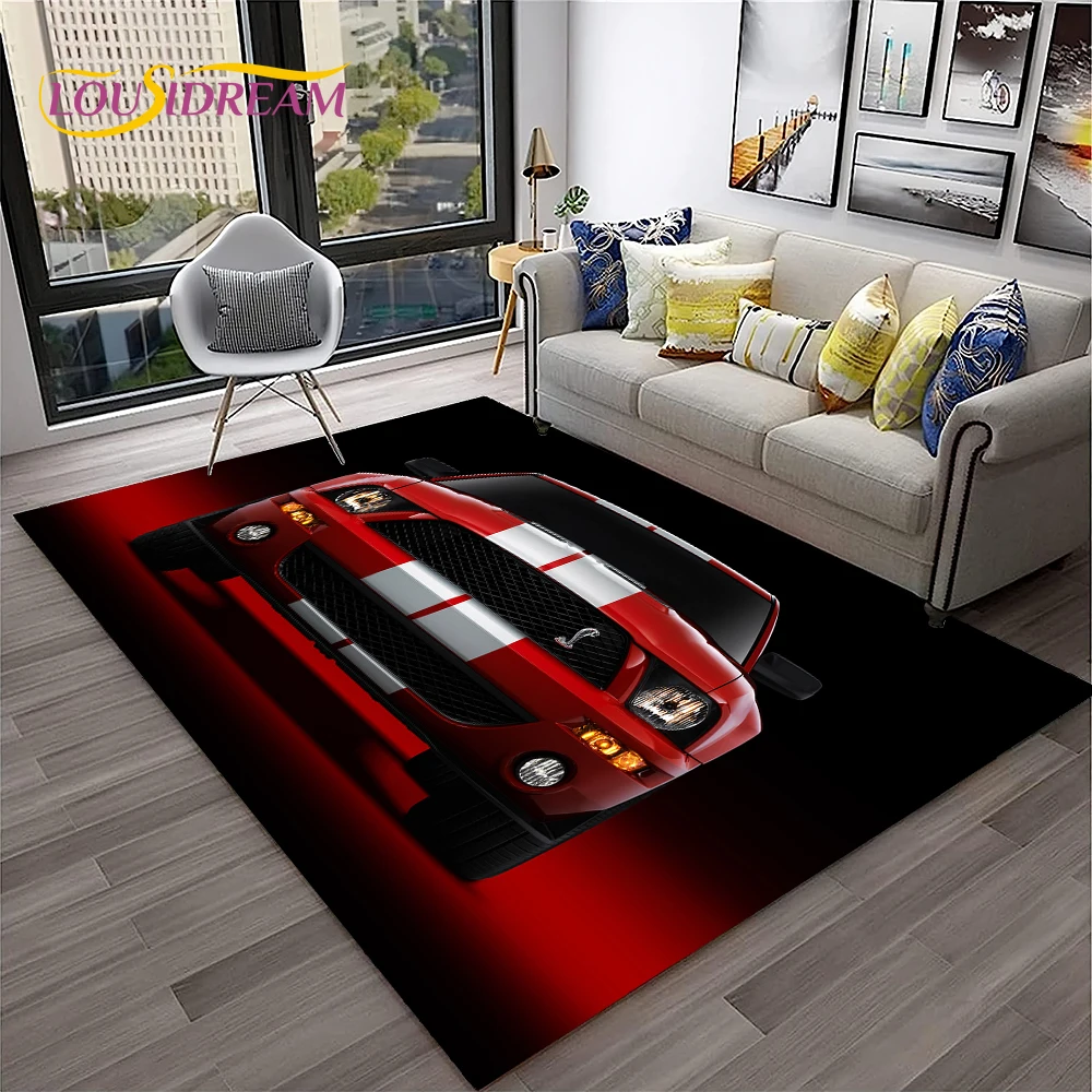 クラシックフォード GTR マスタングカーカーペットラグ、家 - Home Textiles Sale のレビューと価格